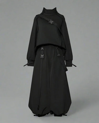 Chic Unisex Dark Apparel Set - three-piece outfit - Stylish Unisex Dark Apparel Set for Everyday Wear