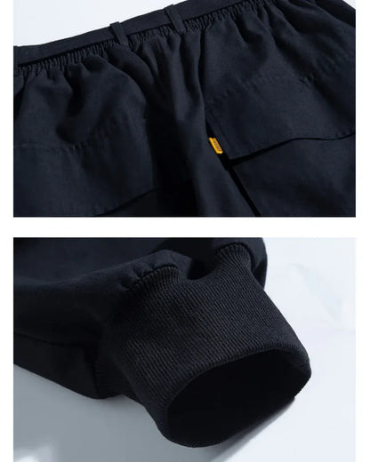 Chic Urban Cargo Trousers -  urban pants - Trendy Black Cargo Pants for Urban Style