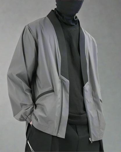 Chic Utility Kimono Coat -  comfortable wear - Stylish Gray Utility Kimono Coat for Everyday Wear