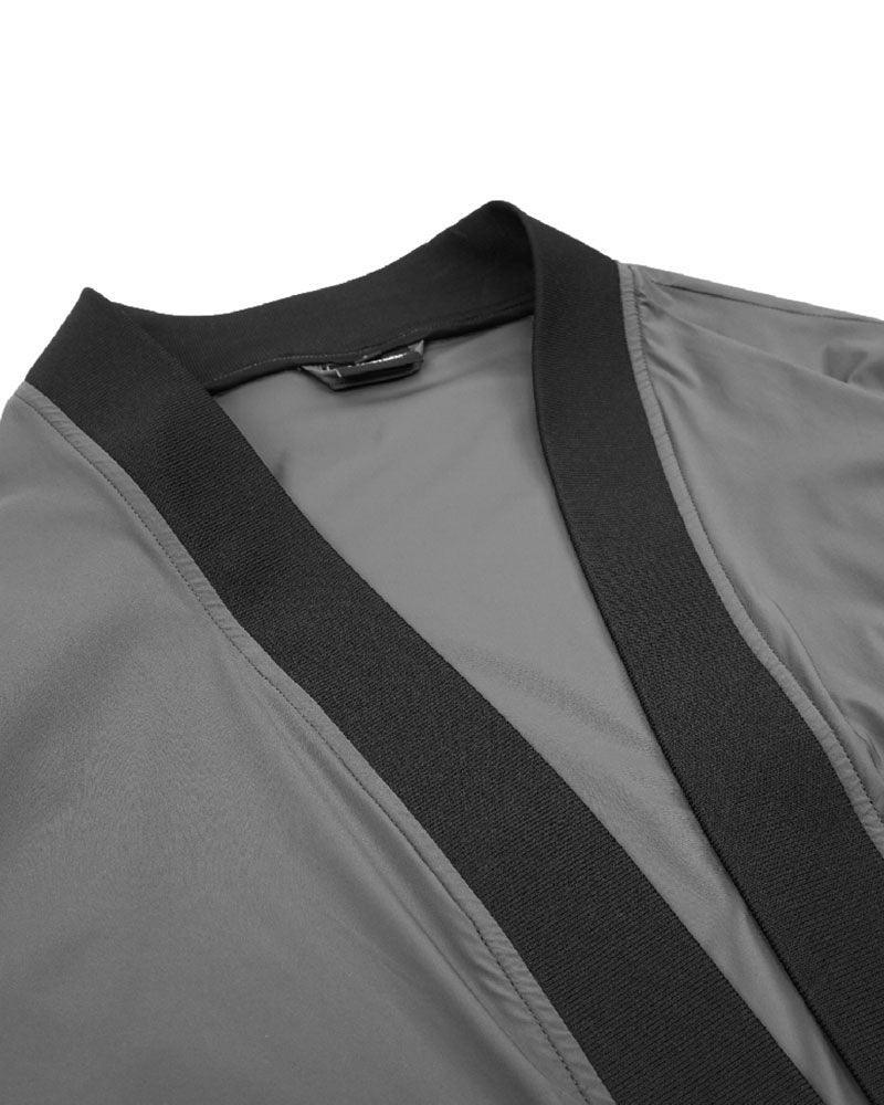 Chic Utility Kimono Coat -  polyester cotton blend - Stylish Gray Utility Kimono Coat for Everyday Wear