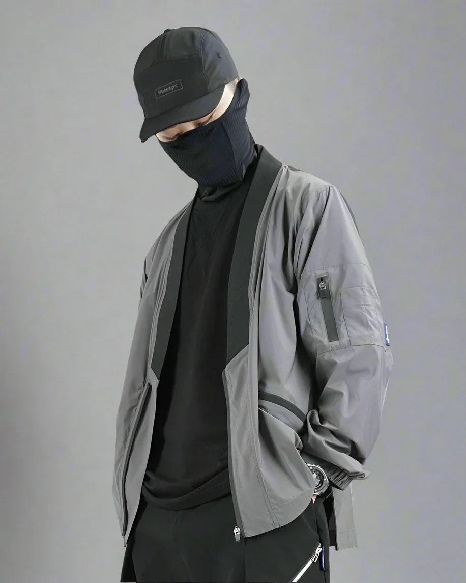 Chic Utility Kimono Coat - stylish kimono coat - Stylish Gray Utility Kimono Coat for Everyday Wear