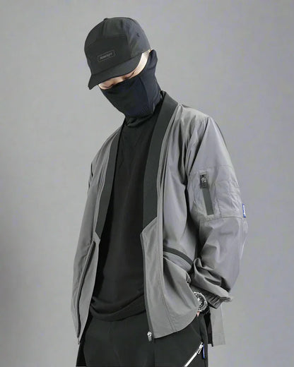 Chic Utility Kimono Coat - stylish kimono coat - Stylish Gray Utility Kimono Coat for Everyday Wear