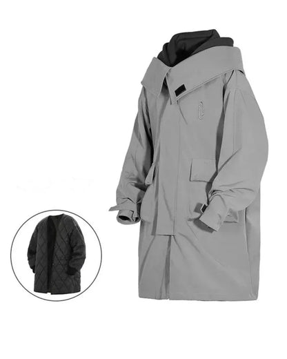 Chic Utility Layered Overcoat -  techwear jacket - Utility Layered Overcoat for Urban Adventures
