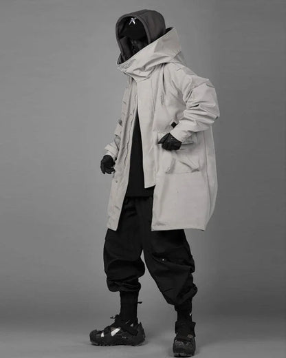 Chic Utility Layered Overcoat -  techwear jacket - Utility Layered Overcoat for Urban Adventures