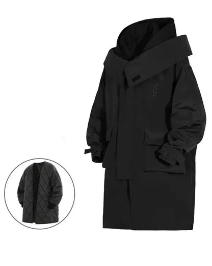 Chic Utility Layered Overcoat -  techwear outerwear - Utility Layered Overcoat for Urban Adventures