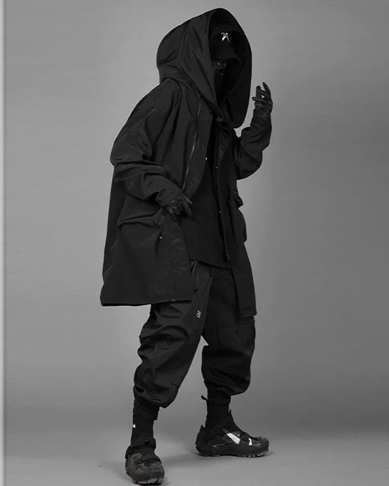 Chic Utility Layered Overcoat -  techwear outerwear - Utility Layered Overcoat for Urban Adventures
