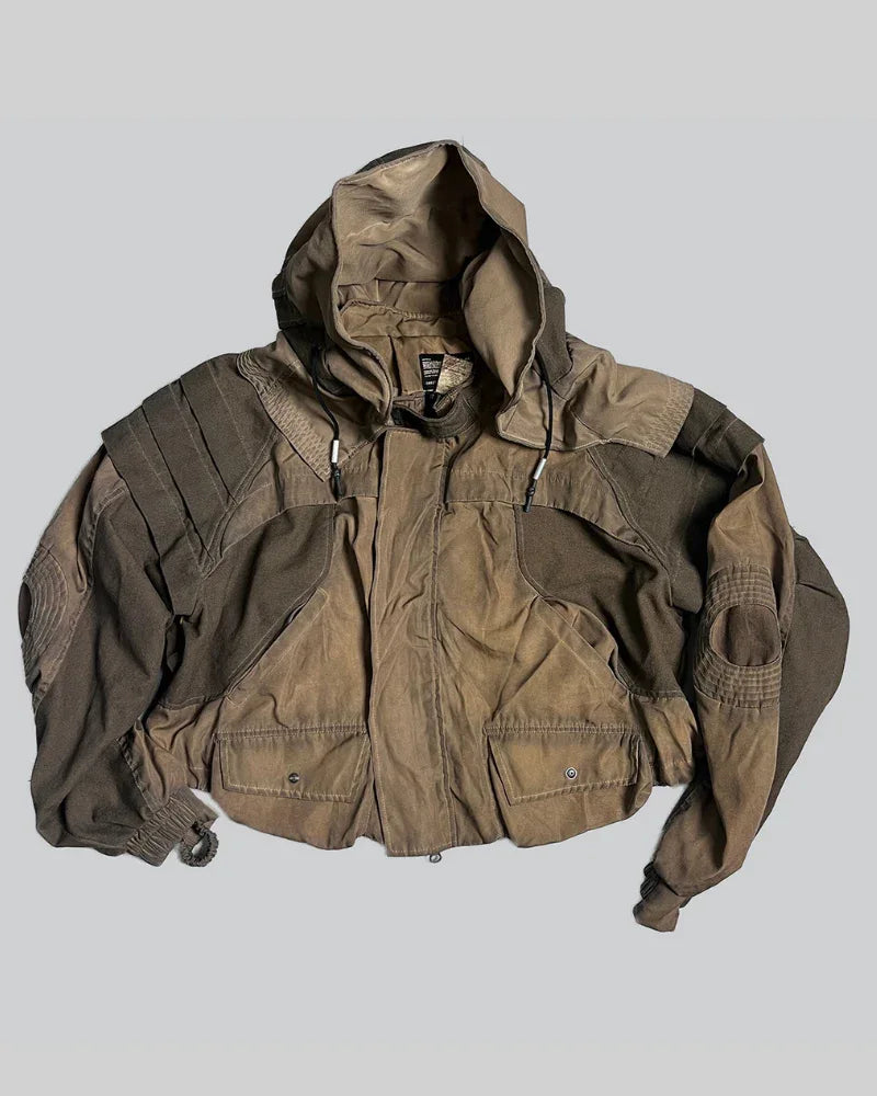 Chic Washed Utility Jacket -  polyester jacket - Chic Washed Utility Jacket in Ginger Yellow