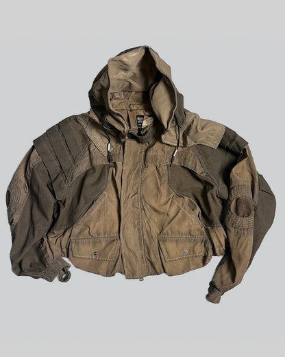 Chic Washed Utility Jacket -  polyester jacket - Chic Washed Utility Jacket in Ginger Yellow