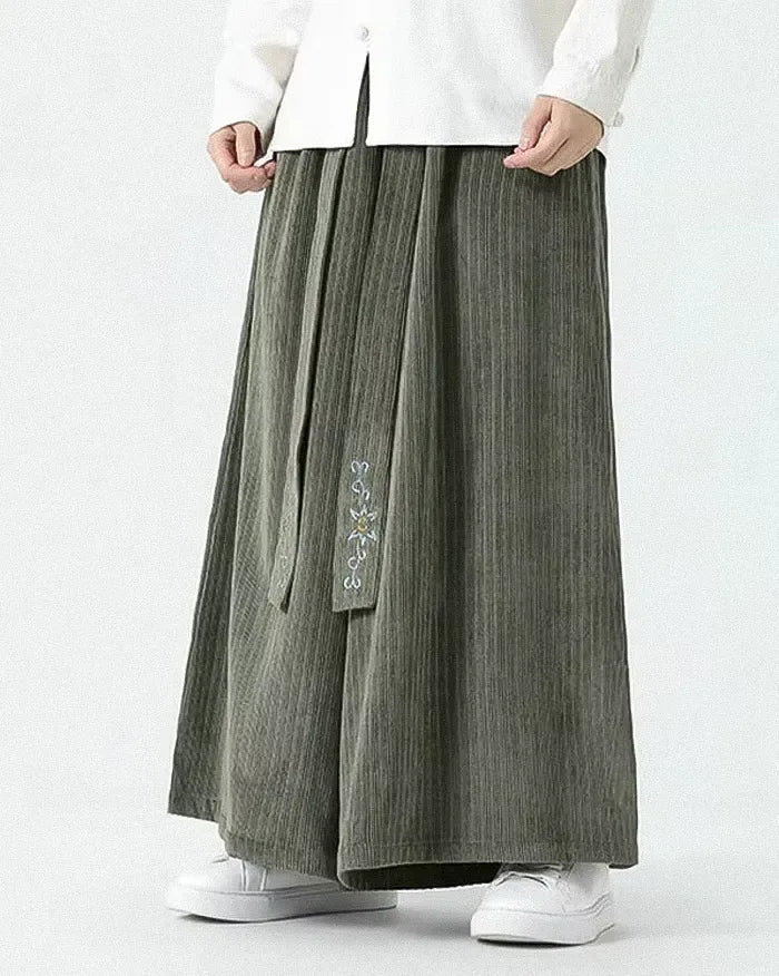 Chic Wide-Leg Corduroy Pants -  casual trousers - Chic Wide-Leg Corduroy Pants for Stylish Comfort