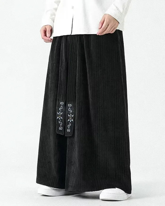 Chic Wide-Leg Corduroy Pants -  chic pants - Chic Wide-Leg Corduroy Pants for Stylish Comfort
