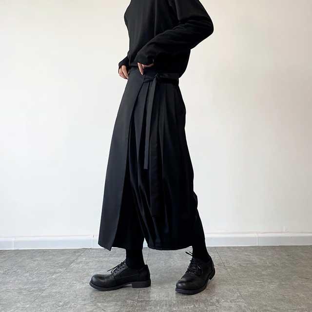 Chic Wide-Leg Hakama Pants -  comfortable formal wear - Chic Wide-Leg Hakama Pants for Modern Style