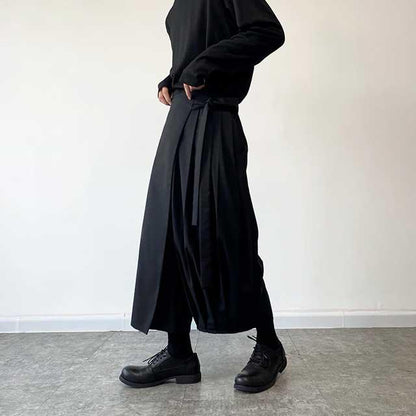 Chic Wide-Leg Hakama Pants -  comfortable formal wear - Chic Wide-Leg Hakama Pants for Modern Style