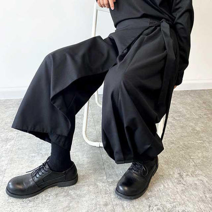 Chic Wide-Leg Hakama Pants -  fashion pants - Chic Wide-Leg Hakama Pants for Modern Style