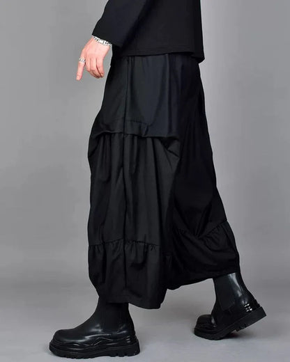 Chic Wide-Leg Tech Trousers -  fashion pants - Chic Wide-Leg Tech Trousers for Urban Style