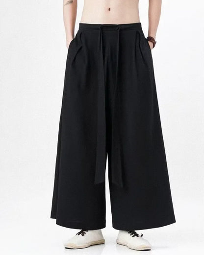 Chic Wide-Leg Trousers -  cotton linen trousers - Chic Wide-Leg Trousers for Effortless Style