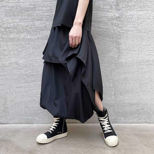 Chic Wide-Legged Hakama Pants - ankle-length pants - Chic Ankle-Length Wide-Legged Hakama Pants