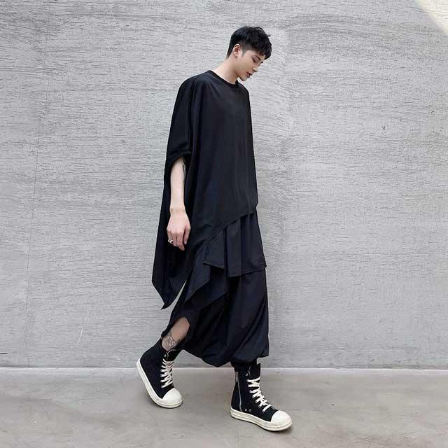 Chic Wide-Legged Hakama Pants -  stylish pants - Chic Ankle-Length Wide-Legged Hakama Pants