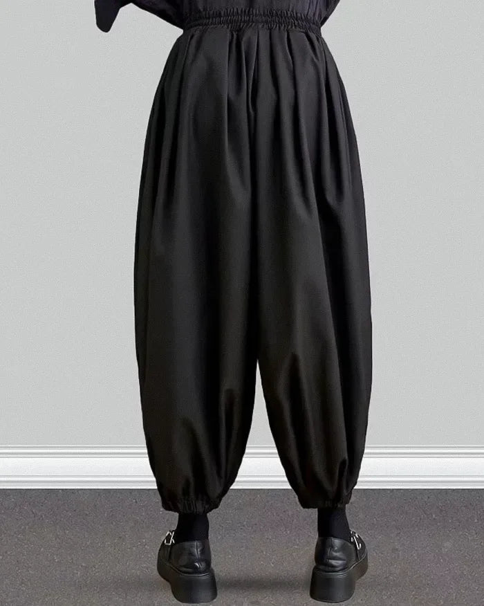 Chic Wide-Legged Women's Pants -  adjustable waist pants - Chic Wide-Legged Women's Pants for Modern Wear