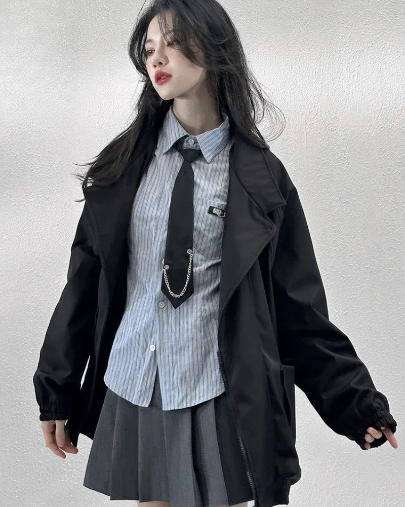 Chic Zip-Up Unisex Jacket -  streetwear - Chic Zip-Up Unisex Jacket for Everyday Wear