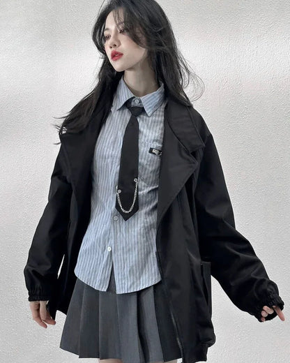 Chic Zip-Up Unisex Jacket -  streetwear - Chic Zip-Up Unisex Jacket for Everyday Wear
