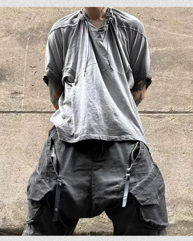 Chill Breeze Quick-Dry Top -  techwear - Chill Breeze Quick-Dry Cotton Top in Gray