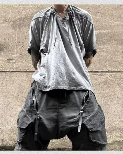 Chill Breeze Quick-Dry Top -  techwear - Chill Breeze Quick-Dry Cotton Top in Gray