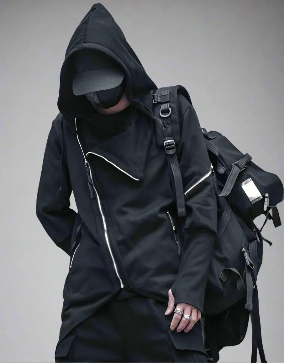 City Camouflage Hooded Jacket - futuristic design jacket - City Camouflage Hooded Jacket for Everyday Style