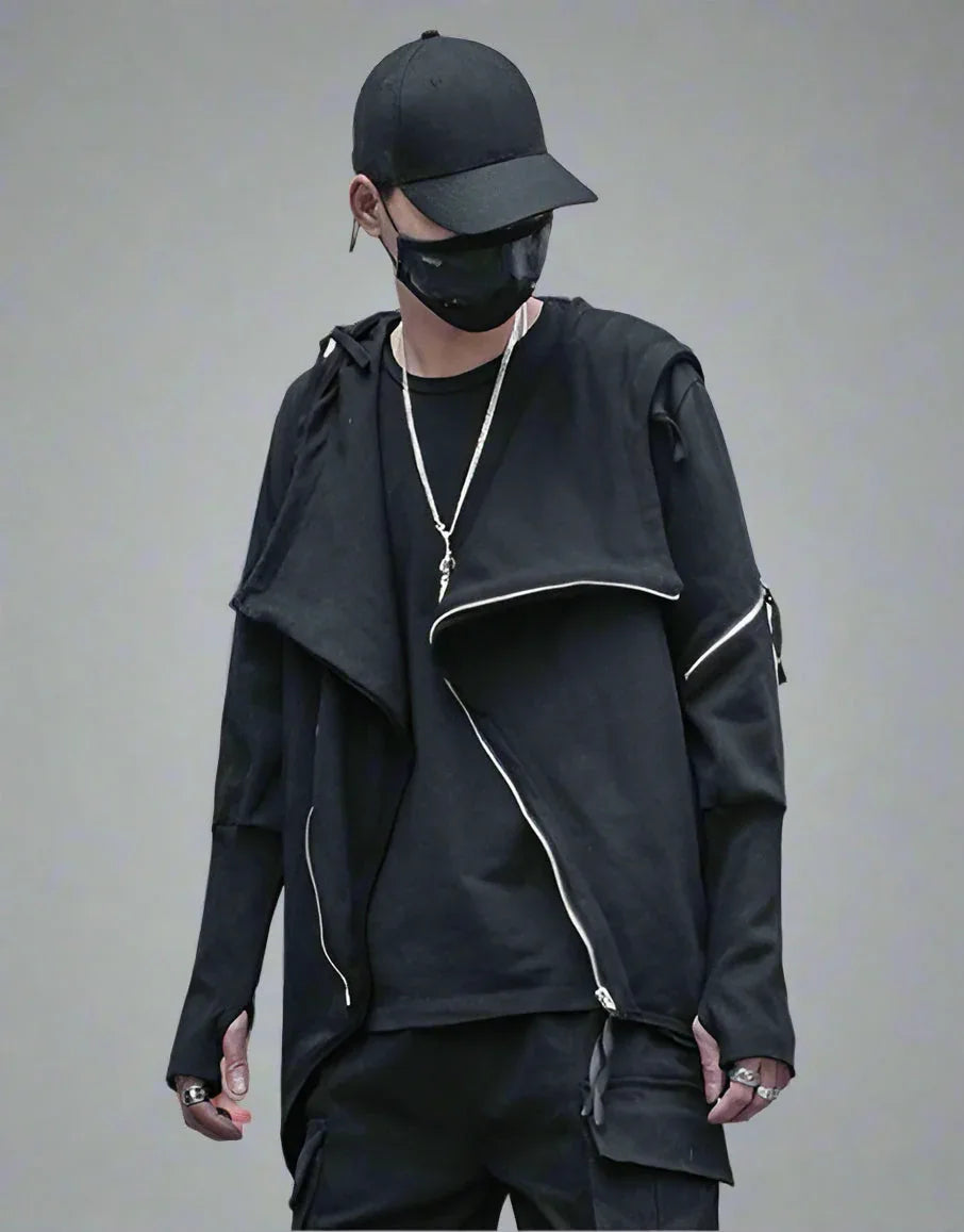 City Camouflage Hooded Jacket -  black jacket - City Camouflage Hooded Jacket for Everyday Style
