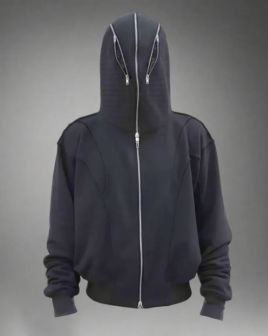 City Chic Masked Hoodie -  cyberpunk - Masked Hoodie for Urban Style Enthusiasts