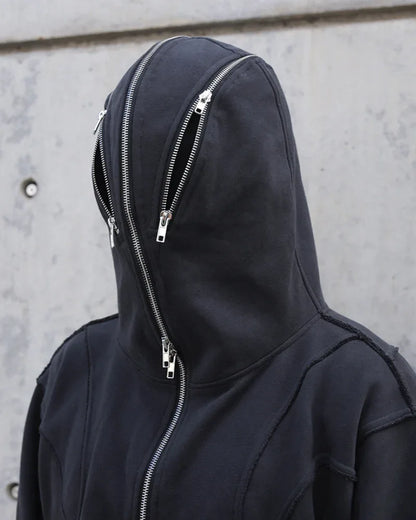 City Chic Masked Hoodie - techwear-core - Masked Hoodie for Urban Style Enthusiasts