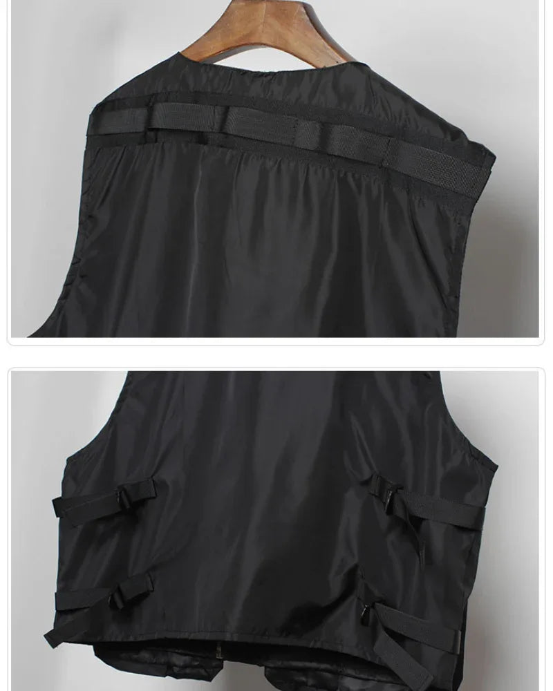 City Chic Zip-Up Vest -  black vest - Comfy Black Zip-Up Vest for Techwear Style