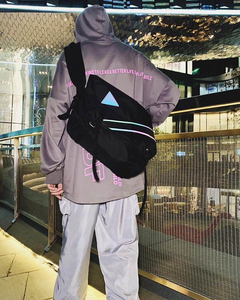 City Glow Reflective Messenger Bag - durable Oxford material - Reflective Messenger Bag for Daily Style
