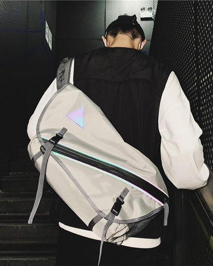 City Glow Reflective Messenger Bag -  everyday use messenger bag - Reflective Messenger Bag for Daily Style