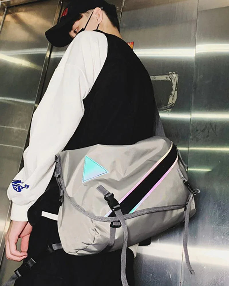 City Glow Reflective Messenger Bag -  messenger bag - Reflective Messenger Bag for Daily Style
