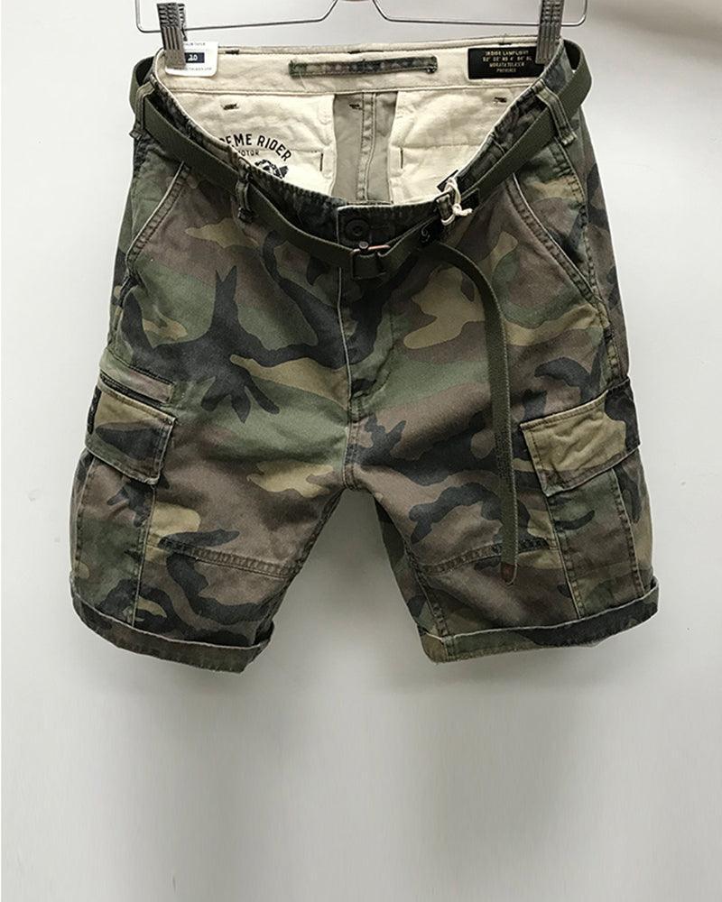 City-Ready Camo Cargo Shorts -  durable cargo shorts - Camo Cargo Shorts for Outdoor Adventures