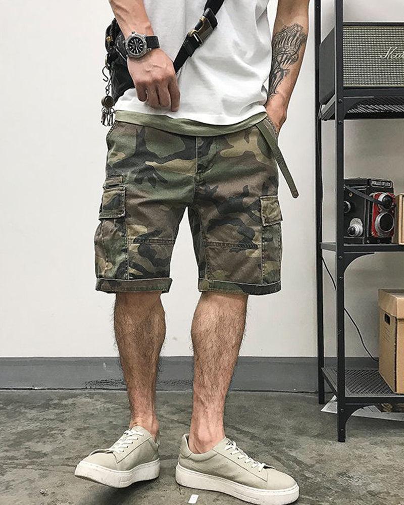 City-Ready Camo Cargo Shorts - hiking shorts - Camo Cargo Shorts for Outdoor Adventures