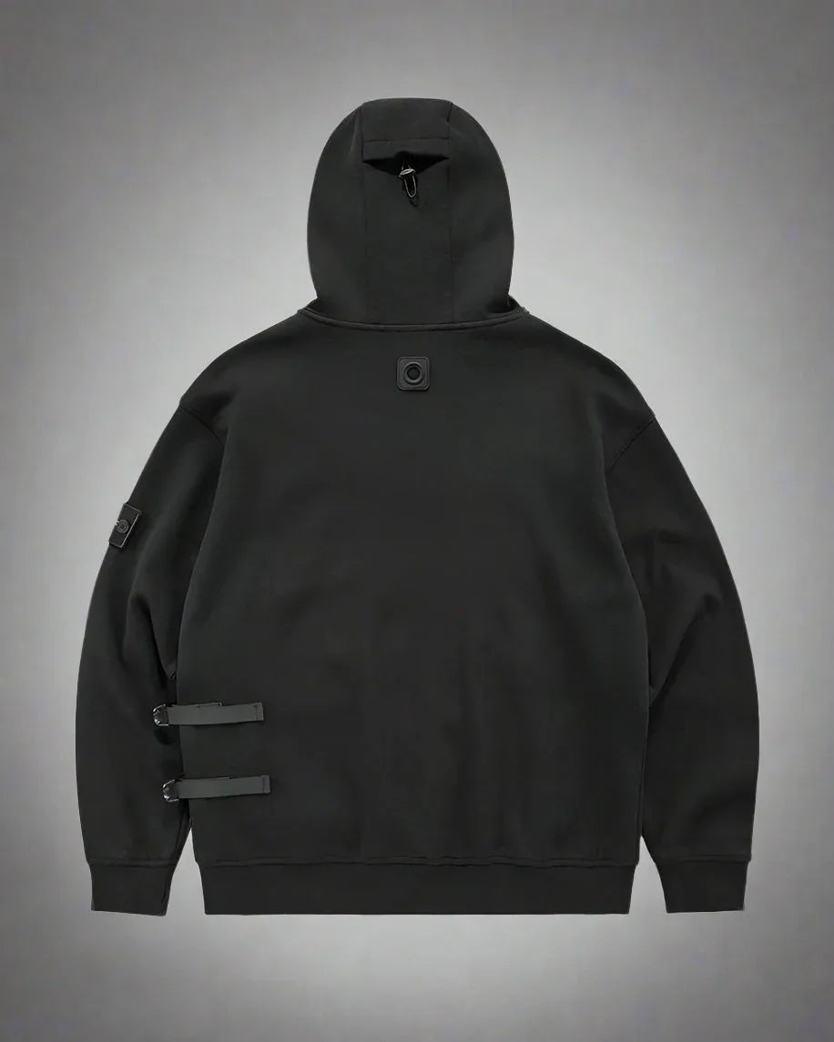 City-Ready Tactical Layered Hoodie -  black hoodie - City-Ready Tactical Layered Hoodie for Comfort