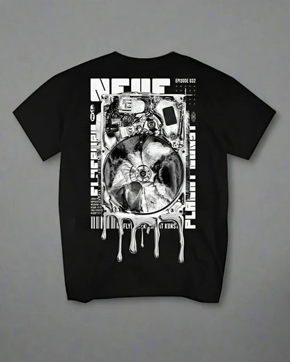 City Spirit Cotton Tee - futuristic techwear t-shirt - Futuristic Techwear Cotton Tee in Black