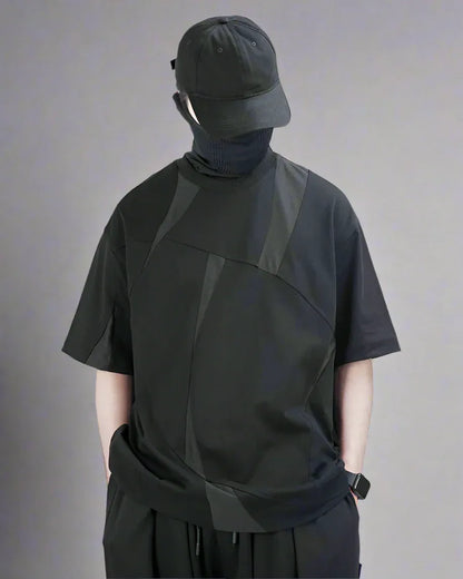 City Style Geometric Tee - techwear clothing - City Style Geometric Tee for Daily Wear