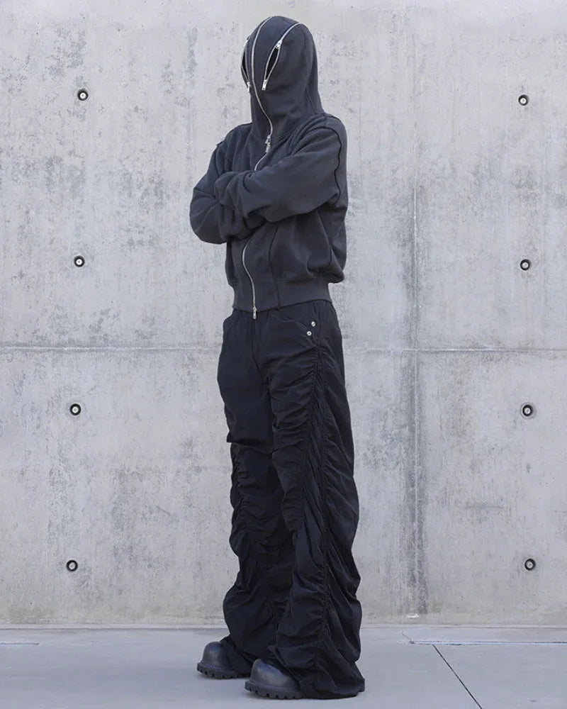 City Stylish Hoodie with Mask -  mask - Stylish Full Zip Hoodie with Integrated Mask
