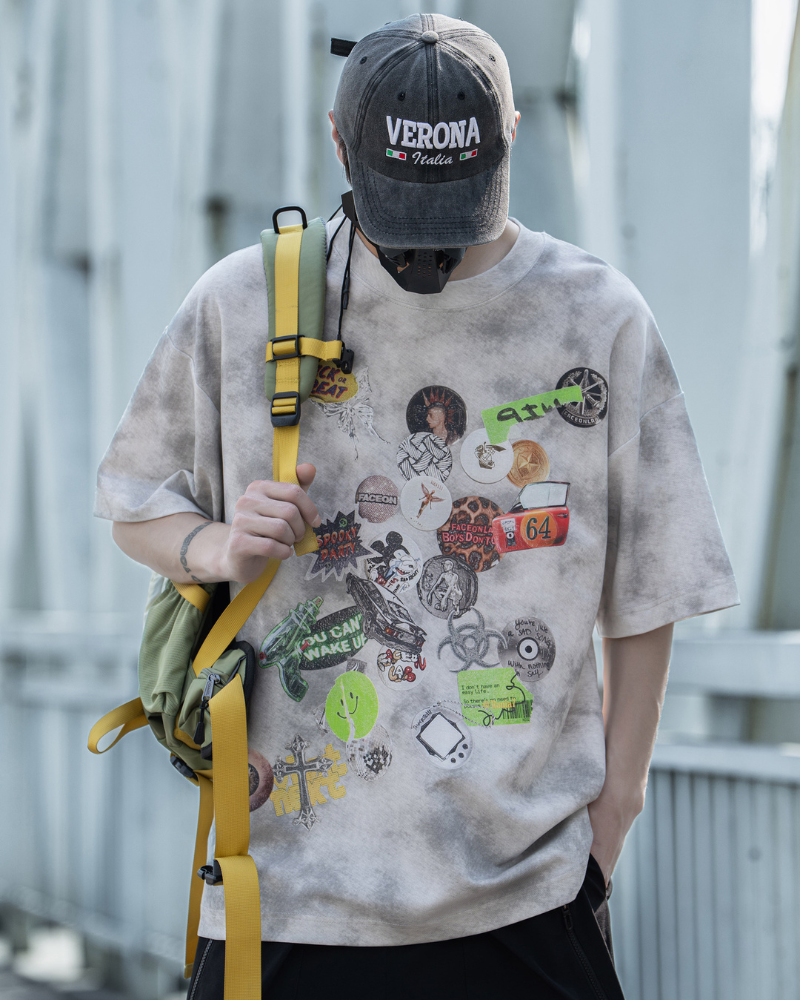 City Vibes Graffiti Tee -  tie-dye streetwear - Urban Style Graffiti Graphic T-Shirt