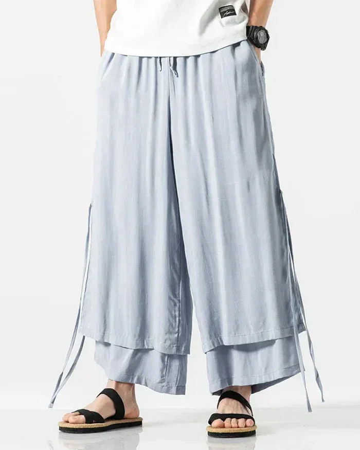 Classic Cotton Hakama Pants -  cotton pants - Classic Cotton Hakama Pants for Unmatched Style