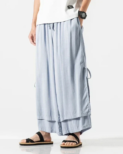 Classic Cotton Hakama Pants - versatile elegance pants - Classic Cotton Hakama Pants for Unmatched Style