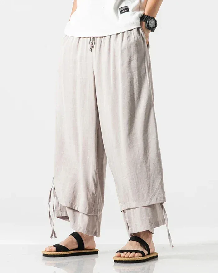 Classic Cotton Hakama Pants -  black pants - Classic Cotton Hakama Pants for Unmatched Style