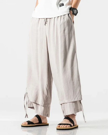 Classic Cotton Hakama Pants -  black pants - Classic Cotton Hakama Pants for Unmatched Style