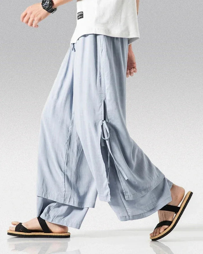 Classic Cotton Hakama Pants -  black pants - Classic Cotton Hakama Pants for Unmatched Style