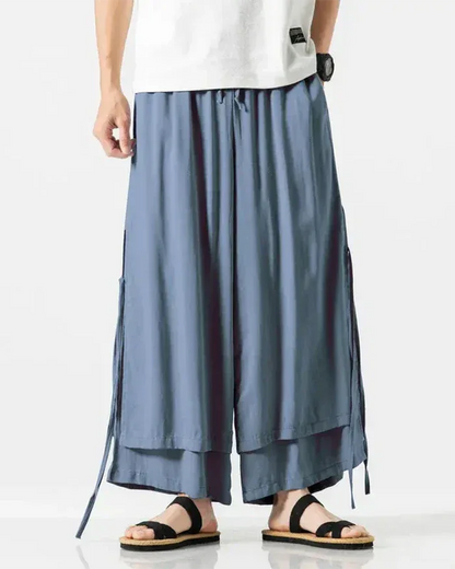 Classic Cotton Hakama Pants -  comfortable streetwear pants - Classic Cotton Hakama Pants for Unmatched Style