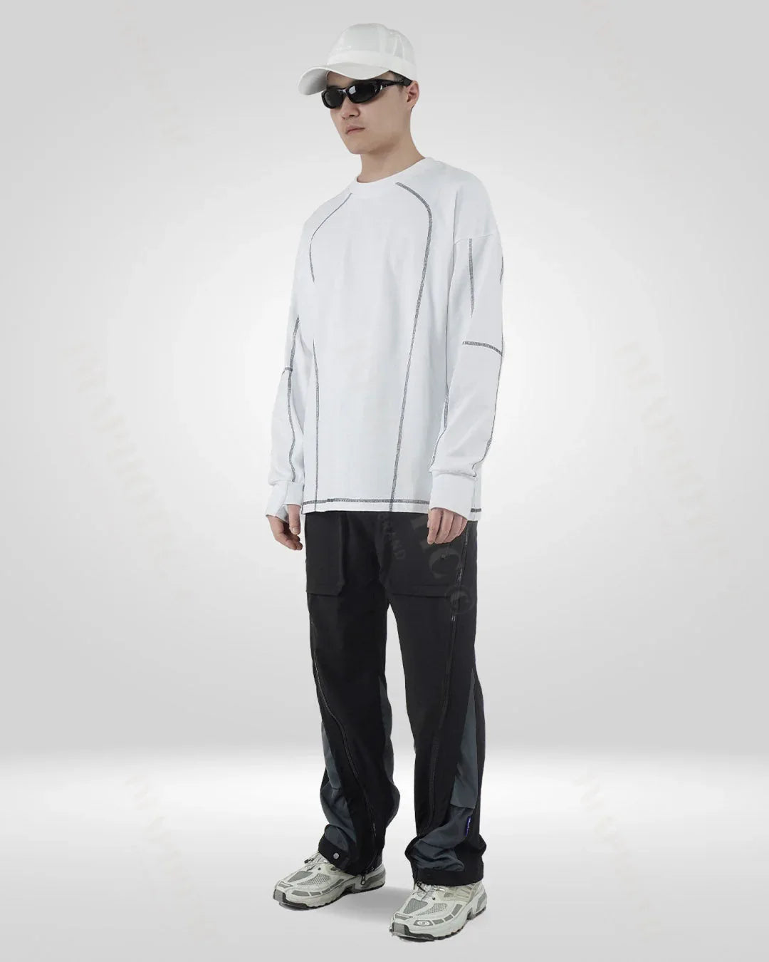 Classic White Cotton Crew Sweatshirt -  cotton crew sweatshirt - Classic White Cotton Crew Sweatshirt for Men