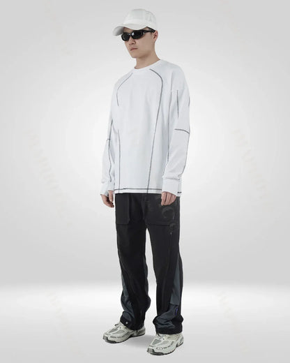 Classic White Cotton Crew Sweatshirt -  cotton crew sweatshirt - Classic White Cotton Crew Sweatshirt for Men