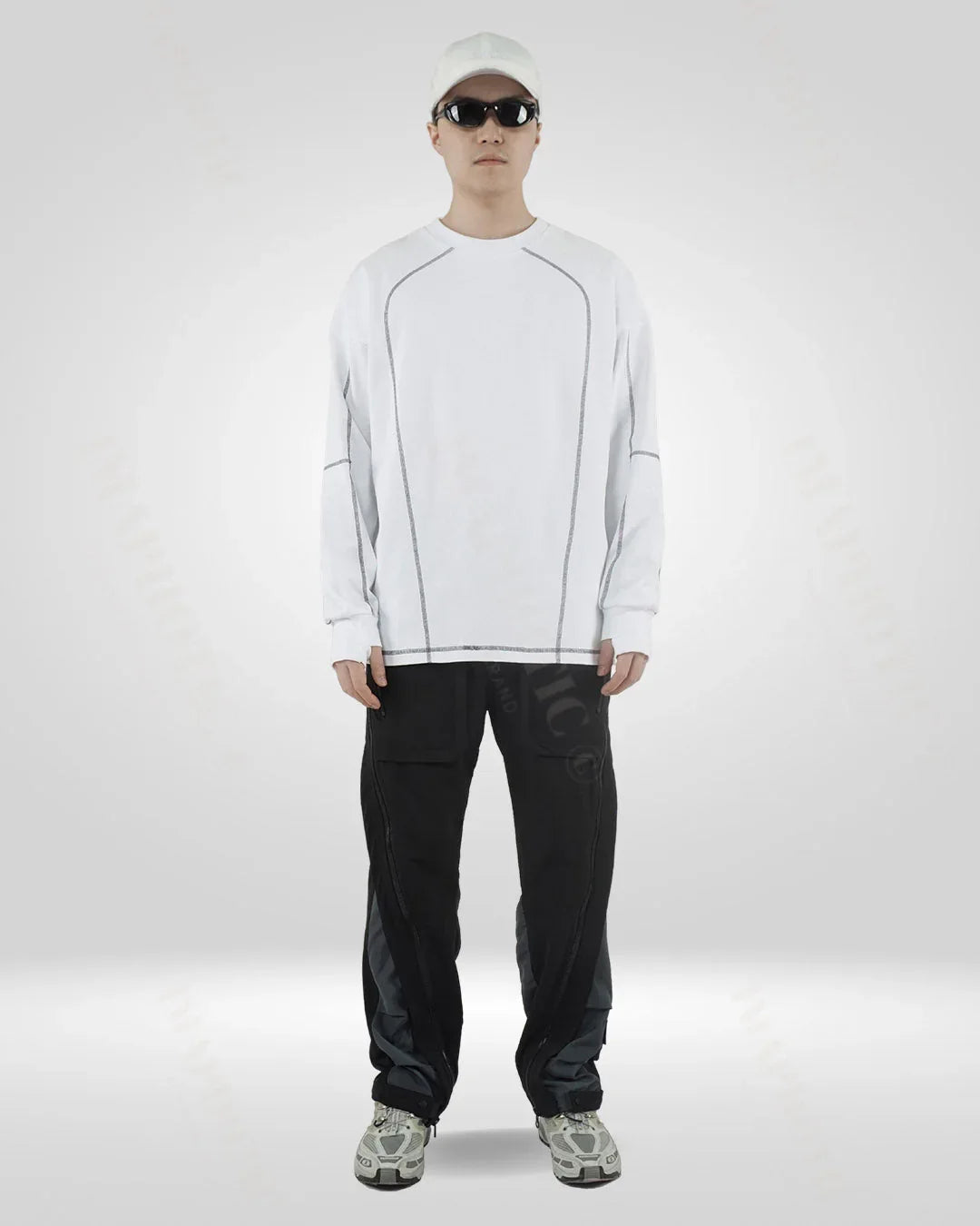 Classic White Cotton Crew Sweatshirt -  cotton sweatshirt - Classic White Cotton Crew Sweatshirt for Men